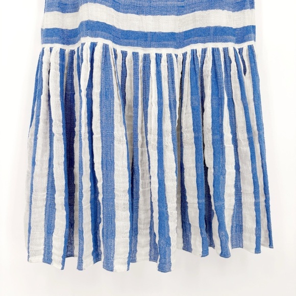 WARM Biscay Blue & White Striped Midi Dress 0 - Picture 9 of 12